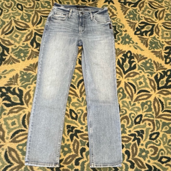 Silver Jeans Denim - Women’s Silver Avery Hi Rise Straight Light Acid Wash Stretch Jeans 29 Fit 29x29